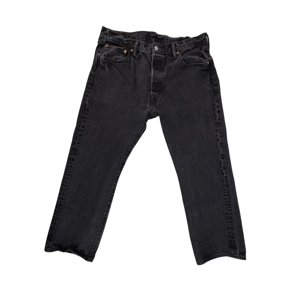 Levis 501 80's Orig Fit Mens Washed Black 34x27.5 Straight Leg Button Fly 537303